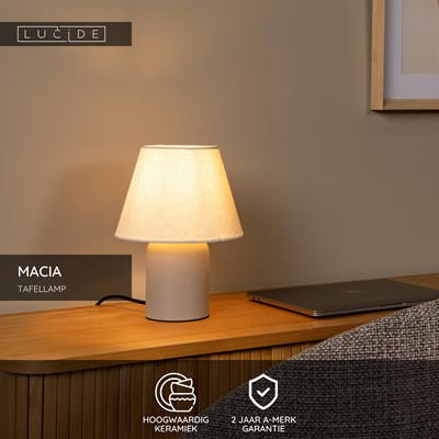 Lucide MACIA - Tafellamp - 1xE14 - Beige